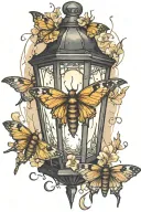 top moth lantern tattoo design idea