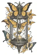 top moth lantern tattoo design idea