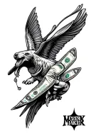 Money maker Risk taker Dream chaser tattoo design idea