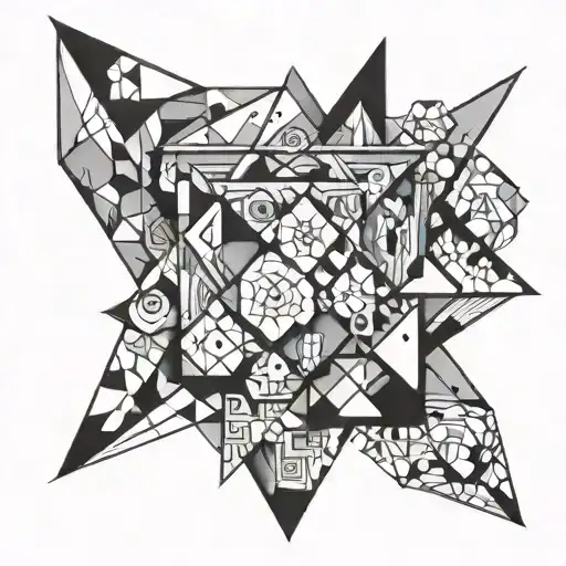 Cubism tattoo design idea