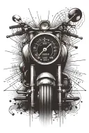 speedometer map motorcycle tattoo design idea