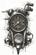speedometer map motorcycle tattoo design idea