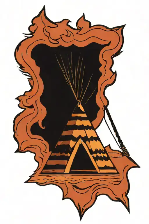 teepee, wild west tattoo design idea
