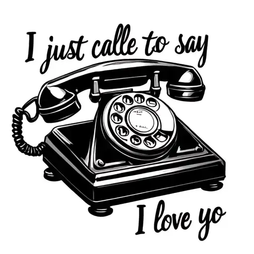 "I just called to say I love yo" old phone rotary dial tattoo design idea