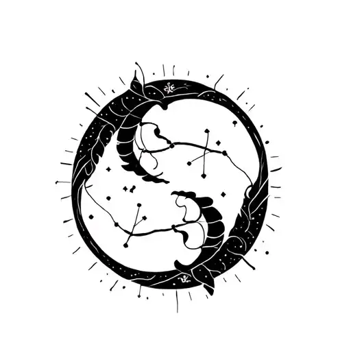 Capricorn and Taurus constellations tattoo design idea