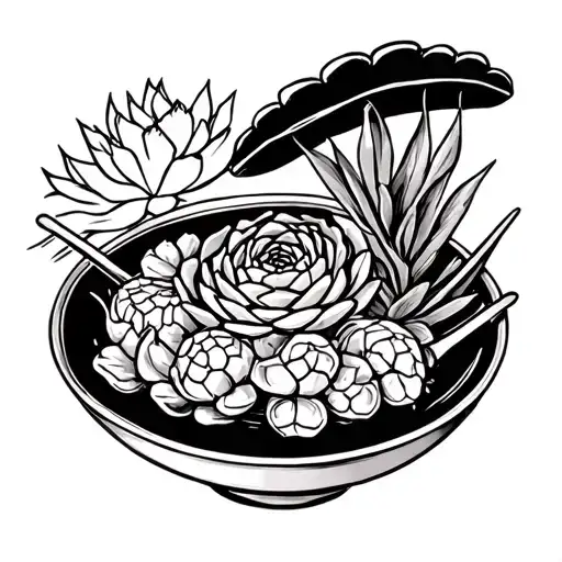 Chinese succulent meal Aussie man tattoo design idea