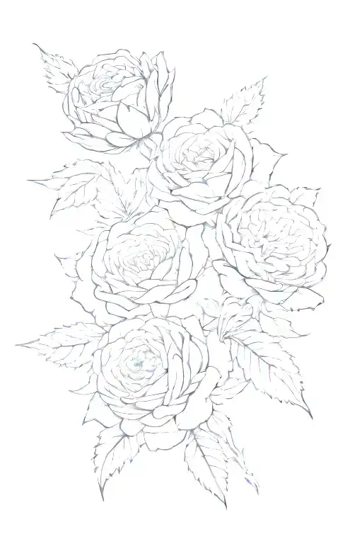 ONE rose, ONE chrysanthemum, and ONE aster  tattoo design idea