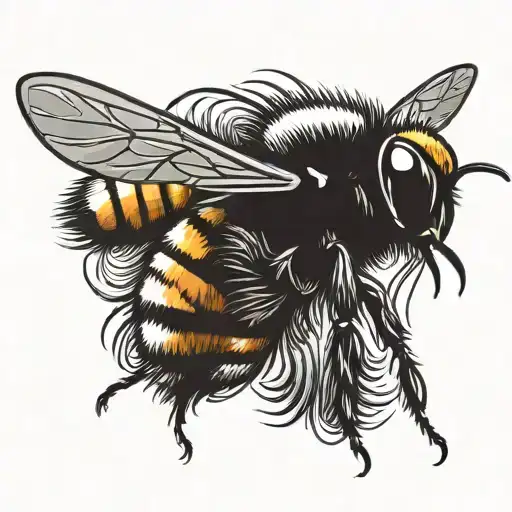 bumblebee flying with the words tattoo design idea