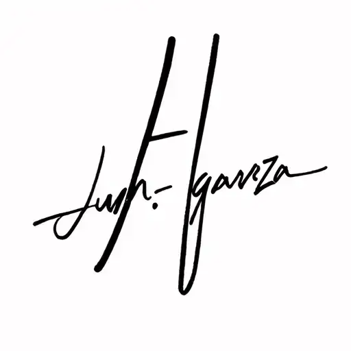 Juan F. Garza name written tattoo design idea