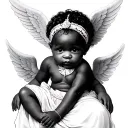 African baby angel tattoo design idea