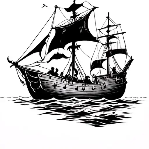 odysseus sailing his ship tattoo design idea