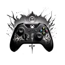 play/xbox controller and representations of famous games such as God of War, Cyberpunk 2077, clair obscur, the last of us etc. tattoo design idea