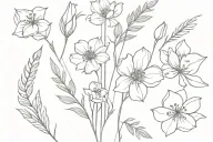 wildflower bouquet tattoo design idea