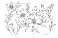 wildflower bouquet tattoo design idea