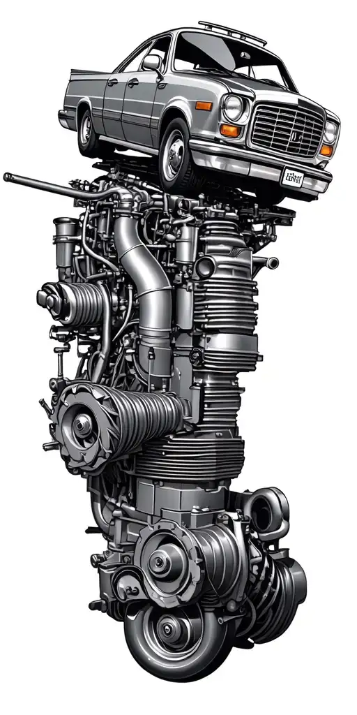 Mechanic engine cars tattoo design idea