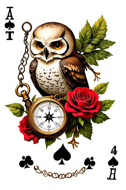 skulls roses realistic owl compass pocket watch virgo symbol ace of spades seeing eye mushrooms paw prints tattoo design idea