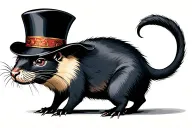 animal mole wearing top hat tattoo design idea