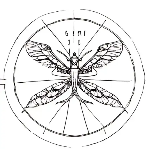 Gemini zodiac symbol tattoo design idea