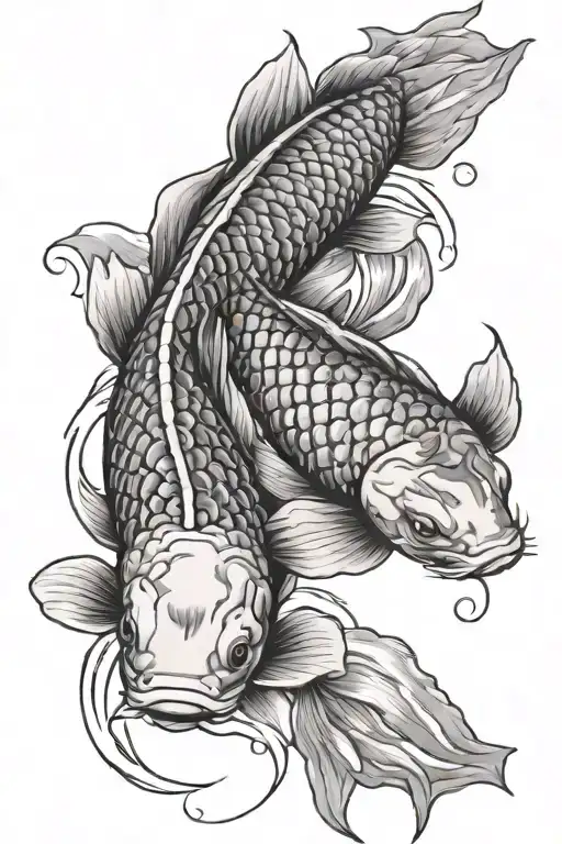 2 koi fish tattoo design idea