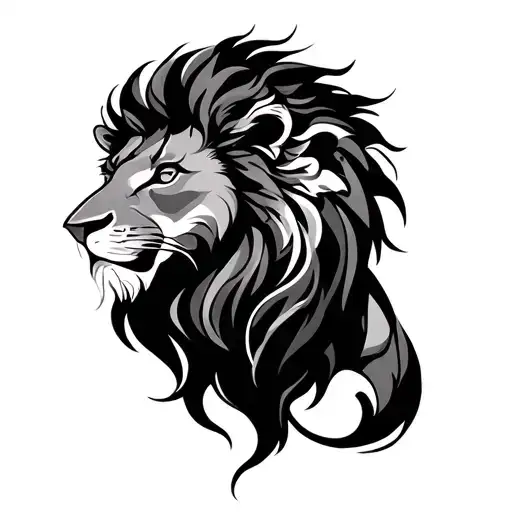 lion and leo zodiac sign intertwined tattoo design idea
