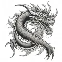 black smokey dragon tattoo design idea