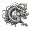 black smokey dragon tattoo design idea