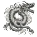black smokey dragon tattoo design idea