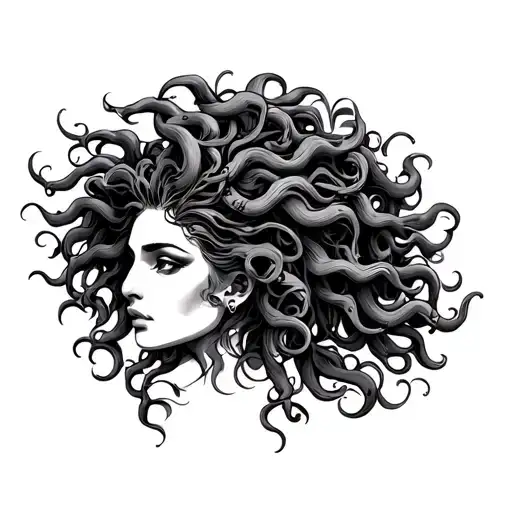African Medusa tattoo design idea