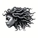 African Medusa tattoo design idea