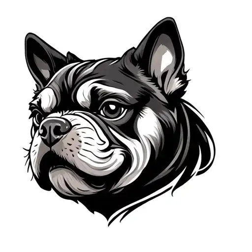 fu dog in hamsa hand tattoo design idea