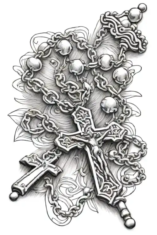 rosary beads tattoo design idea