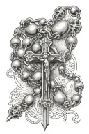 rosary beads tattoo design idea