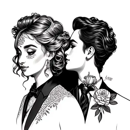 Married Couple tattoo design idea