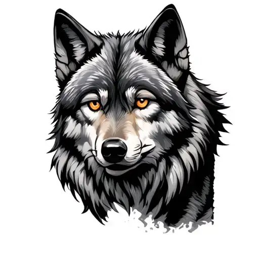 wolf three eyes looking tattoo design idea