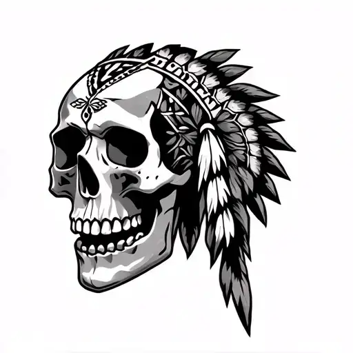 Choctaw skull tattoo design idea