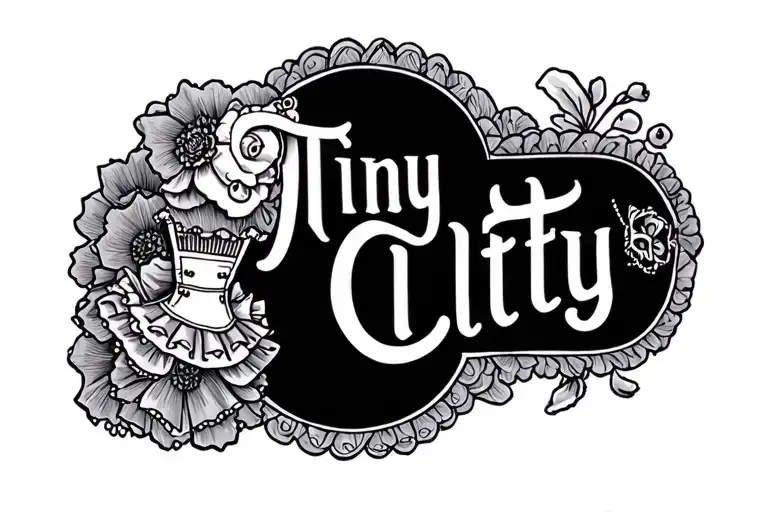 "TINY CLITTY " sissy pink maid tattoo design idea