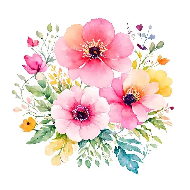 floral patterns tattoo design idea