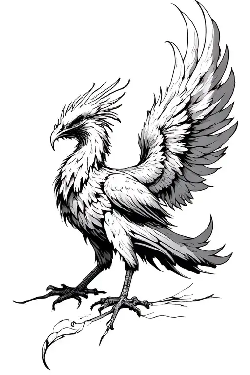 phenix crying tattoo design idea