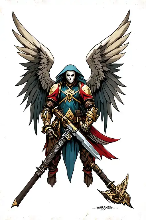 Warhammer 40k Dark Angels tattoo design idea
