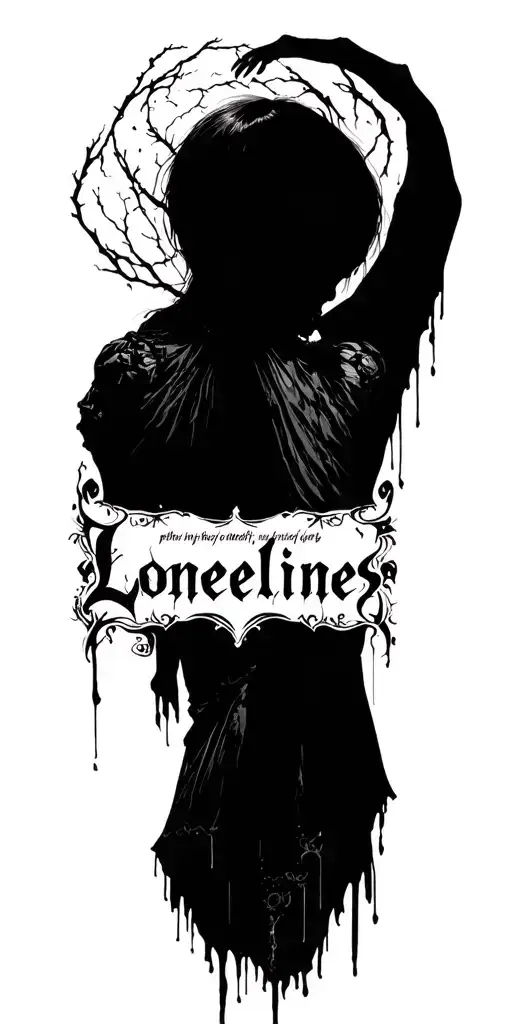 "Lonelines " sad Lettering tattoo design idea