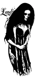 "Lonelines " sad Lettering tattoo design idea