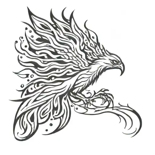 galactic phoenix rising into milky tattoo design idea