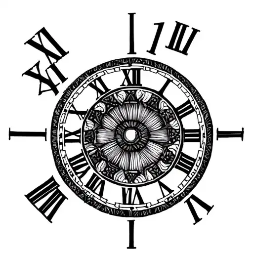 11:11 roman numerals tattoo design idea