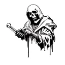 Grim Reaper, instead of holding a sycthe as normal, his is replaced with a glass meth pipe tattoo design idea