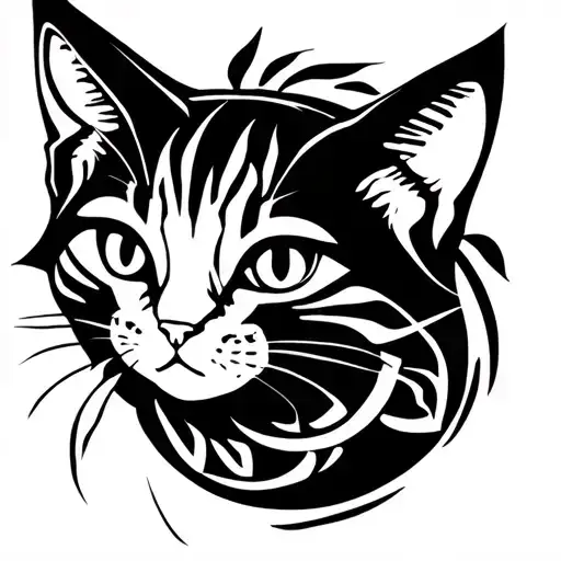 Pretty kitty tattoo design idea