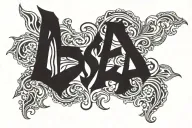 blessed text gangster font tattoo design idea