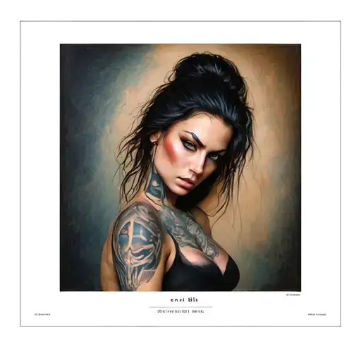 enki Bilal woman posing tattoo design idea