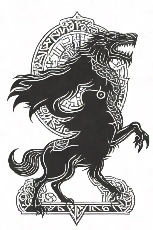 Viking warrior eagle vegvisir Rune design wolf tattoo design idea