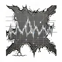 a crashing stock market graph transformed into a heartbeat line tattoo design idea