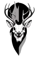 deer half skull tattoo design idea